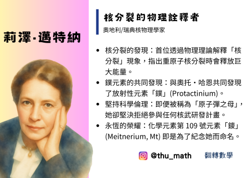 女性科學家-莉澤·邁特納(Lise Meitner)