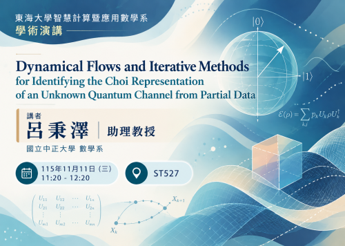 應數講座 - 呂秉澤 - Dynamical Flows and Iterative Methods for Identifying the Choi Representation of an Unk